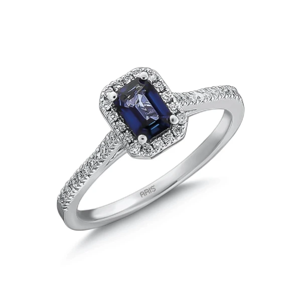 0,69 Karat Diamant Saphir Ring