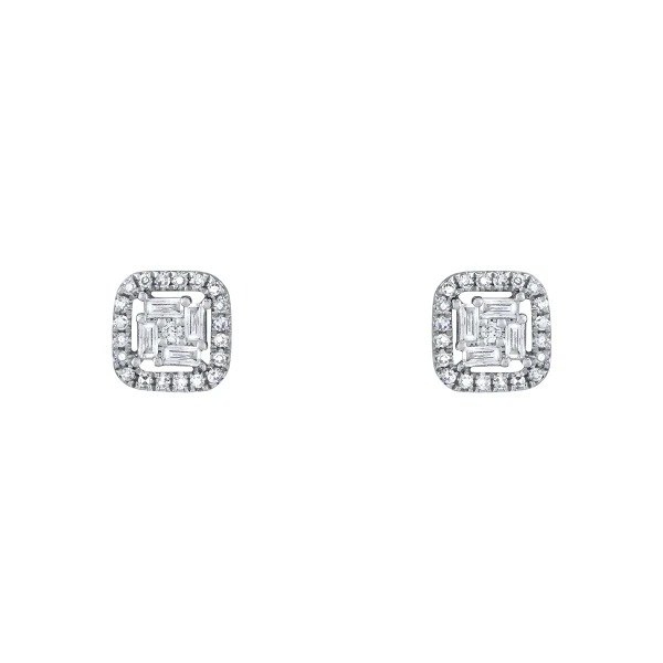Diamant Fantasie Baguette Ohrringe