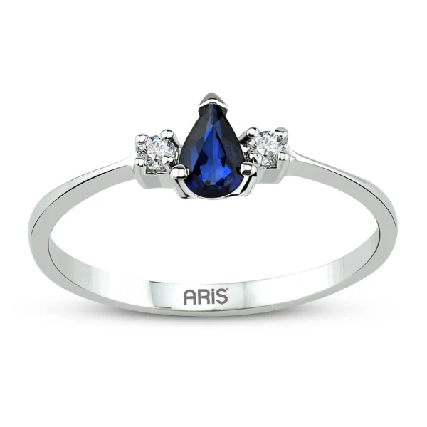 Tropfen Saphir Diamant Ring Ferrara