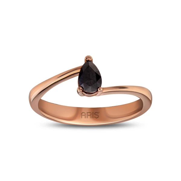 Tropfen Schwarzer Diamant Ring