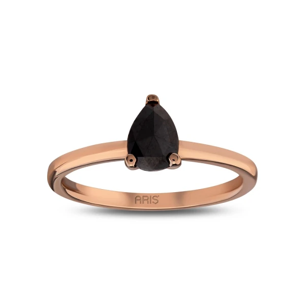 Tropfen Schwarzer Diamant Ring