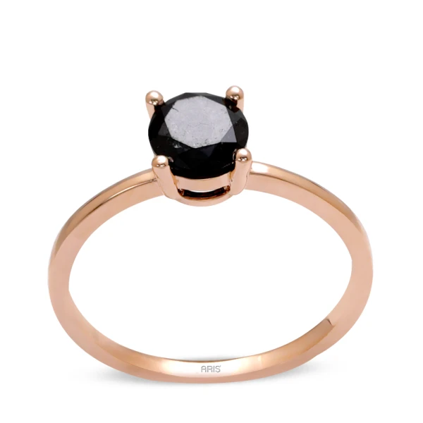 Schwarzer Diamant Solitärring