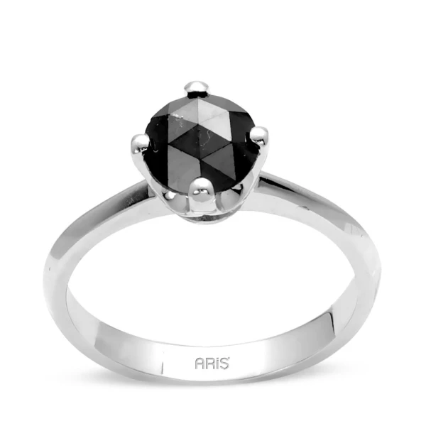 1,07 Karat Schwarzer Diamant Solitärring