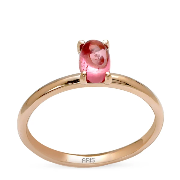 Ovaler Rosa Stein Gold Ring
