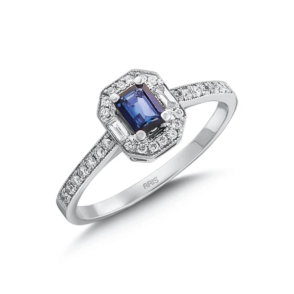 0,59 Karat Diamant Saphir Ring
