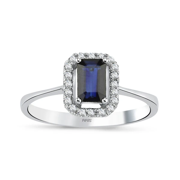 0,79 Karat Diamant Saphir Ring