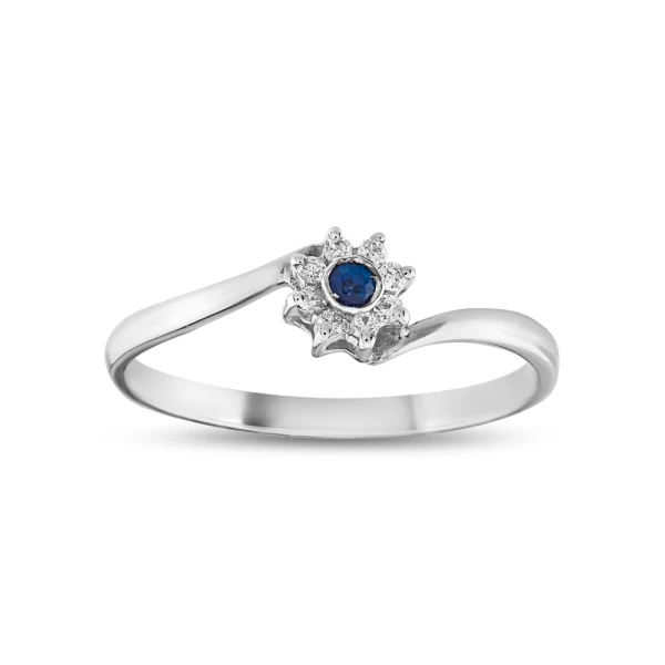 0,10 Karat Diamant Saphir Ring