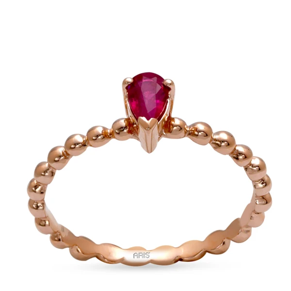 Tropfen Rubin Gold Ring