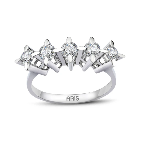 0,70 Karat Diamant-Fünfstein-Ehering