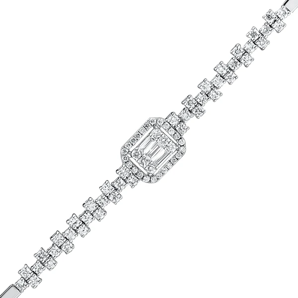 Diamant Fantasie Baguette Armband