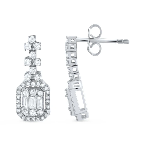 Diamant Fantasie Baguette Ohrringe
