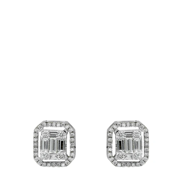 Diamant Fantasie Baguette Ohrringe