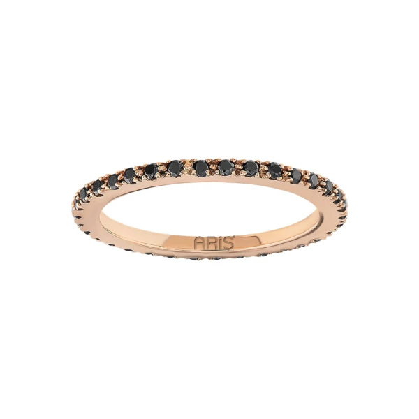 0,44 Karat Schwarzer Diamant Tamtur Ehering