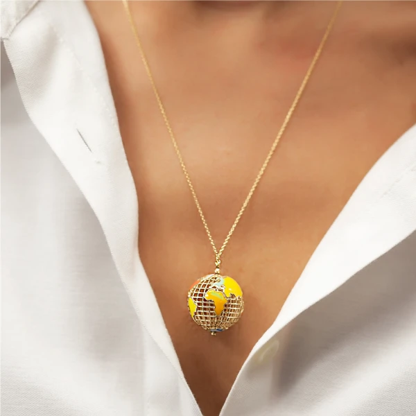 Welt Figuren Gold Halskette