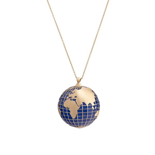 Welt Figuren Gold Halskette