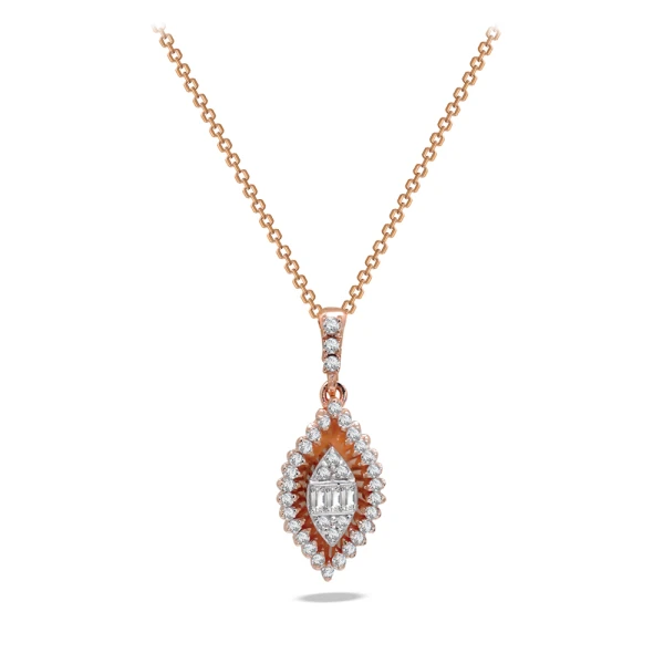 Diamant Markiz Baguette Schnitt Halskette