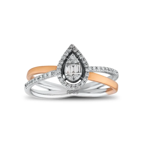 Diamant Tropfen Baguette Ring