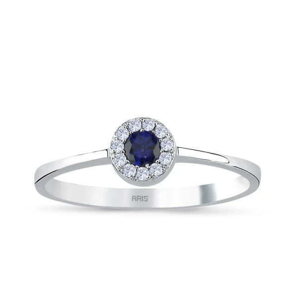 0,17 Karat Diamant Saphir Ring