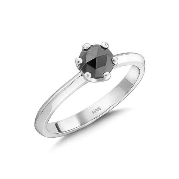 Schwarzer Diamant Solitärring