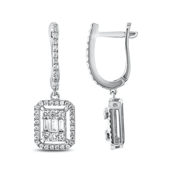Diamant Fantasie Baguette Ohrringe