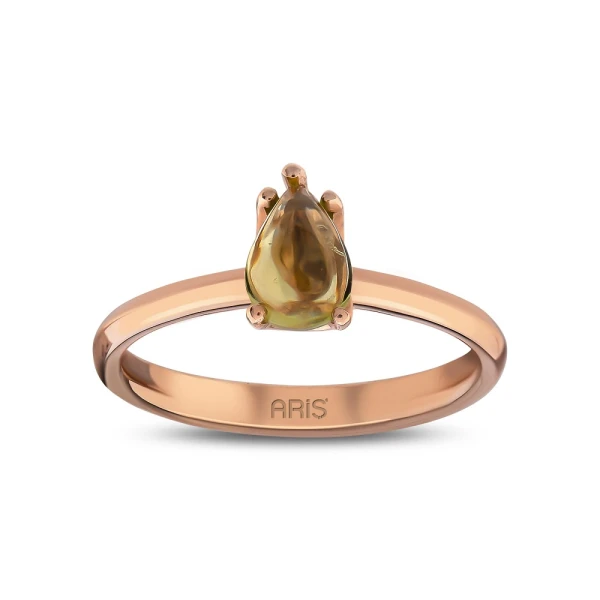 Tropfen Peridot Stein Gold Ring