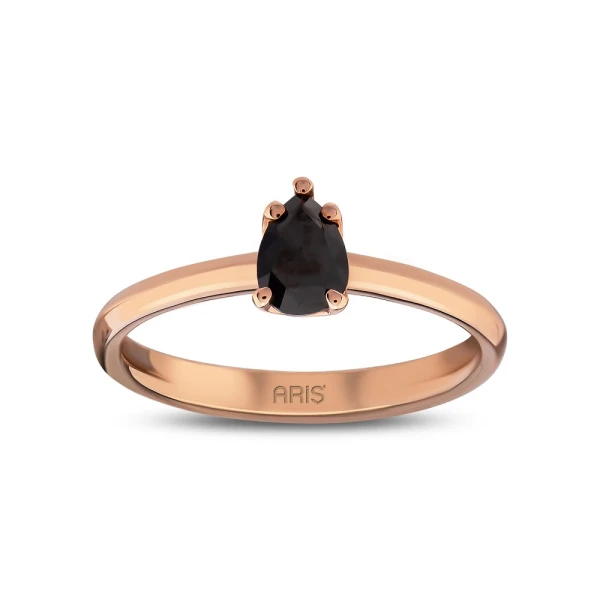 Tropfen Schwarzer Diamant Ring