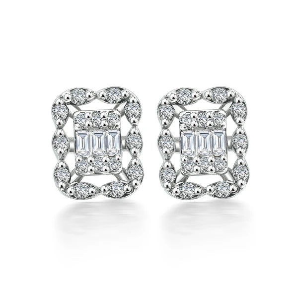 Diamant Baguette Ohrringe mit Diamanten