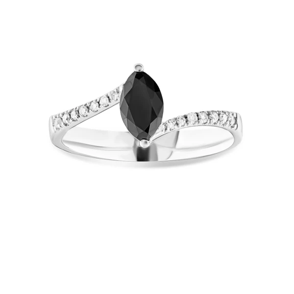 Schwarzer Diamant Markiz Ring