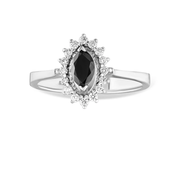 Schwarzer Diamant Markiz Ring