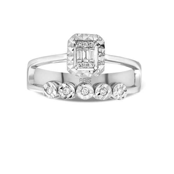 Diamant Doppel-Baguette Ring