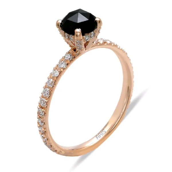 Schwarzer Diamant Solitärring