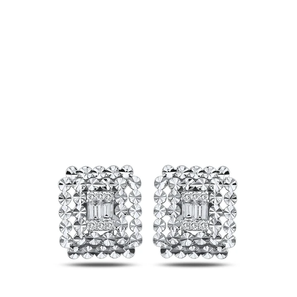 Diamant Fantasie Baguette Ohrring