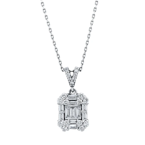 Diamant Fantasie Baguette Halskette