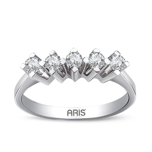 0,30 Karat Diamant Fünfstein Ring