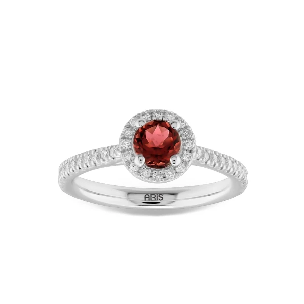 Diamant Granat Ring
