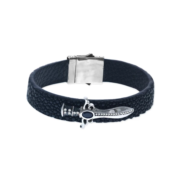 Diamant Saphir Herren Armband