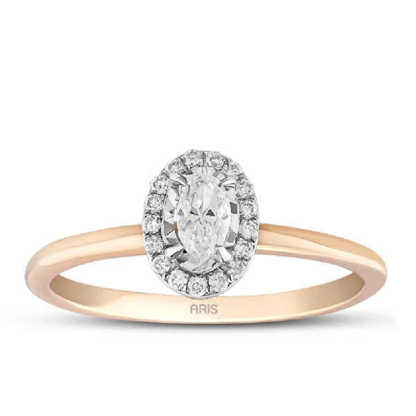 0,33 Karat Diamant Oval Schliff Solitärring