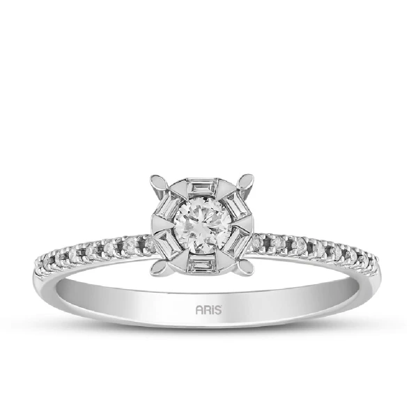 0,25 Karat Diamant Baguette Solitärring 0,25 Karat Diamant Baguette Solitärring