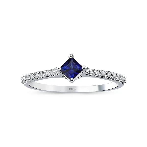 0,41 Karat Diamant Saphir Ring