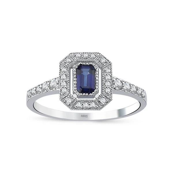 0,59 Karat Diamant Saphir Ring