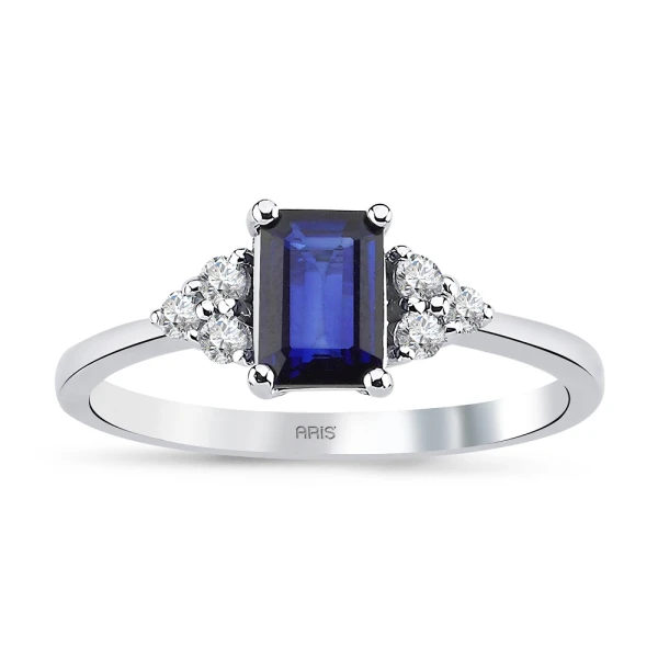 0,95 Karat Diamant Saphir Ring