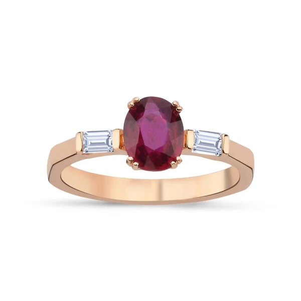 Diamant Oval Rubin Ring