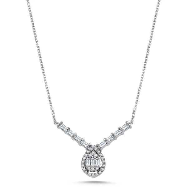 Diamant Fantasie Baguette Halskette