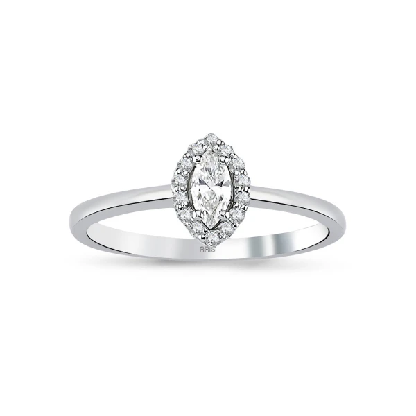 0,21 Karat Diamant Markis Fantasie Solitärring