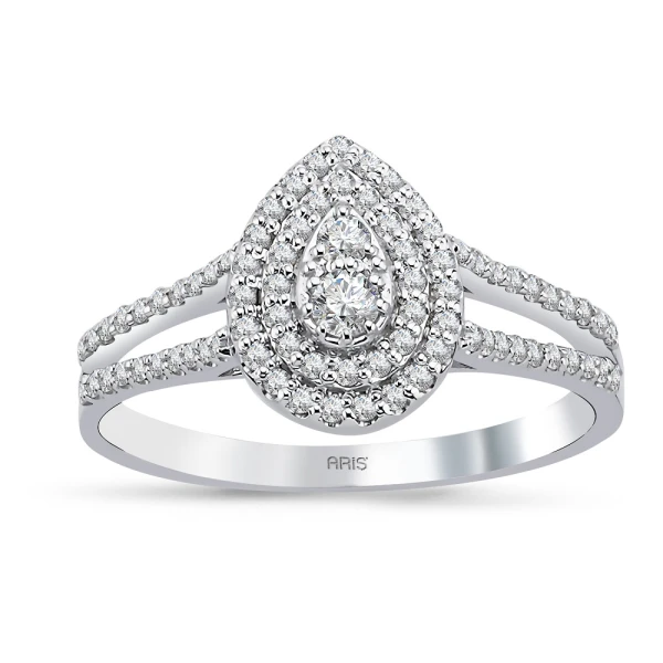 Diamant Tropfen Effekt Ring