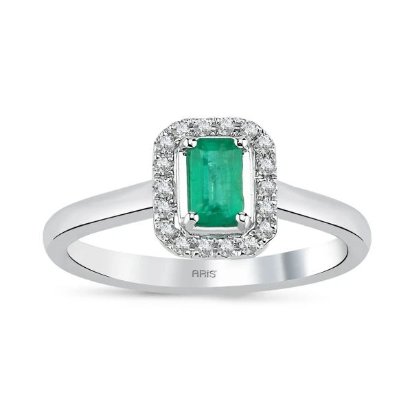 Diamant Smaragd Ring mit Steinen