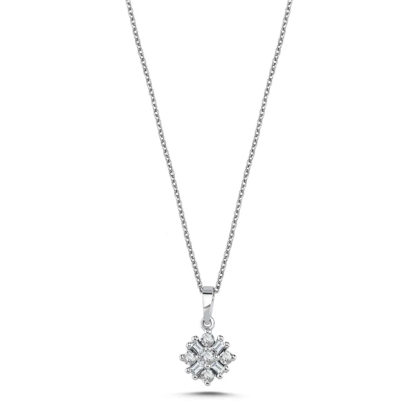 Diamant Baguette Effekt Halskette