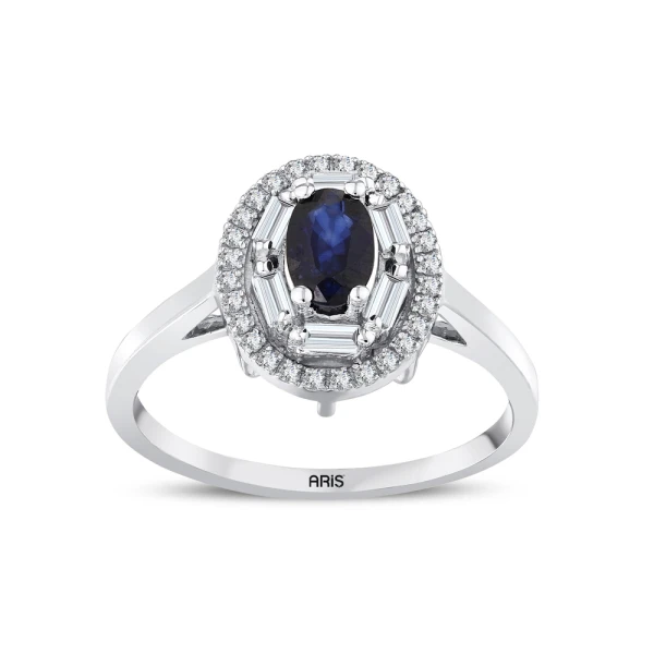 0,89 Karat Diamant Saphir Ring