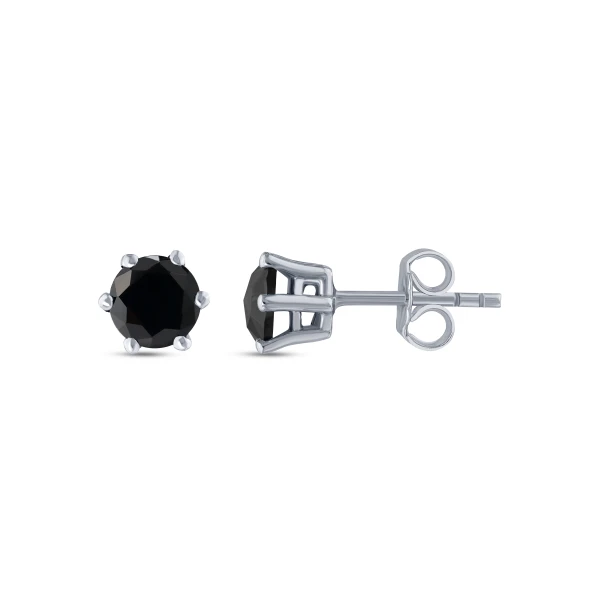 0,85 Karat Schwarzer Diamant Herren Ohrring (Einzelstückpreis)