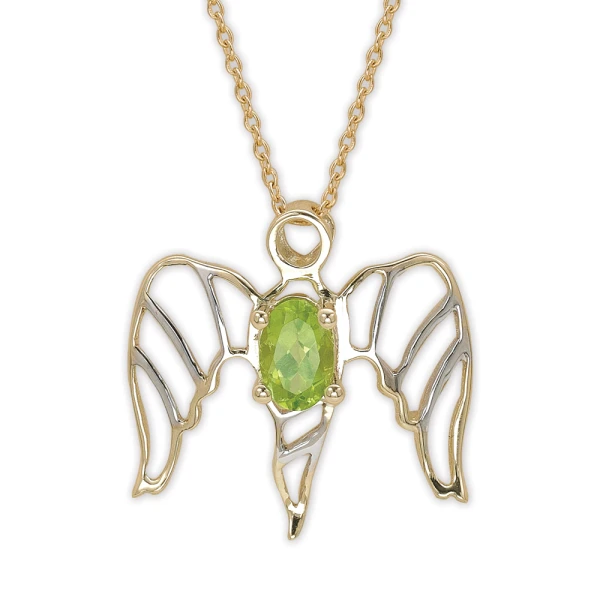 Heilungsengel Peridot Gold Halskette (Israfil)